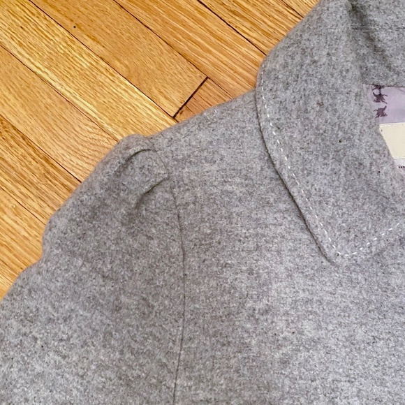 Merona Wool Blend Button Front Belted Mid Length Coat Gray Size M - Picture 7 of 15